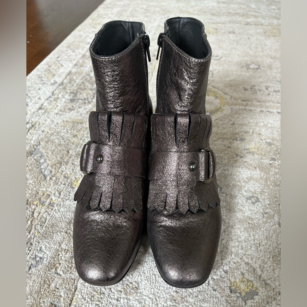 Kanna Metallic Ankle Leather Booties Made in Spain